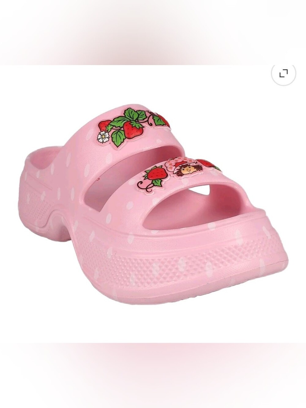 Strawberry Shortcake Womens Double Strap Platform Sandals